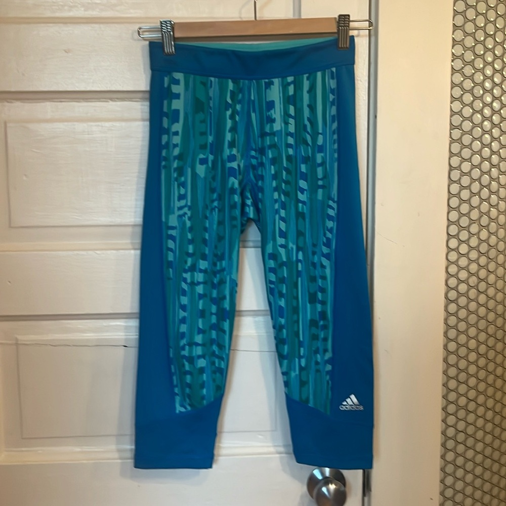 Adidas blue green printed  leggjngs
